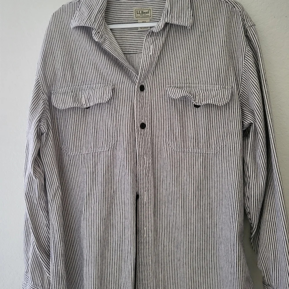 Vintage L.L. Bean Men's Heavyweight Striped Shirt